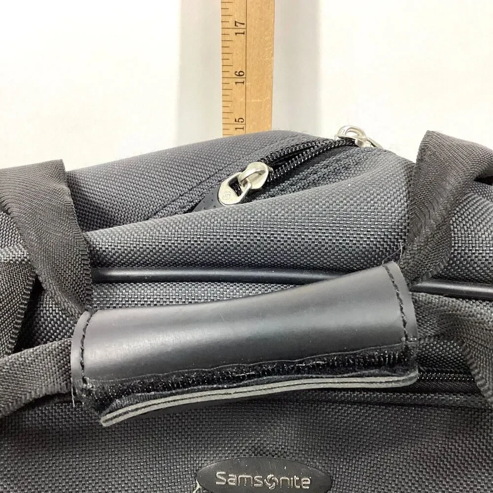 Samsonite Rolling Laptop Bag - Black/Red - Carry Handle + Pull-Along - EUC!